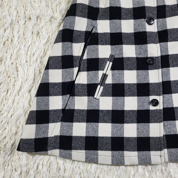 Talbots Black & White Buffalo Check Cape X-Small - Picture 3 of 15